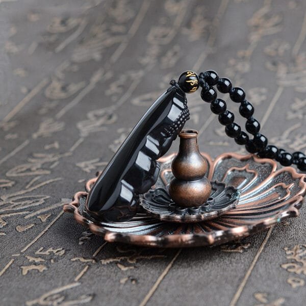 Obsidian Buddha Pendant