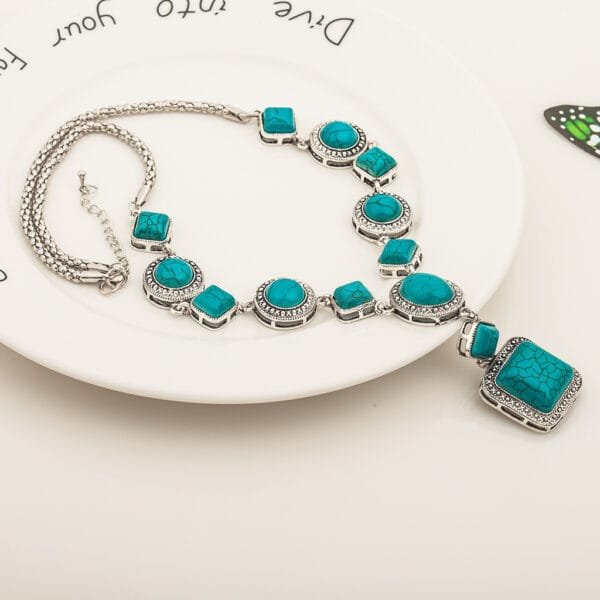 Turquoise and Diamond Necklace