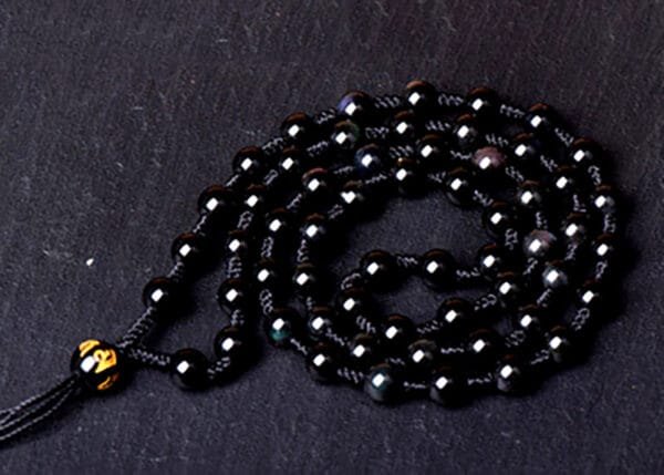 Obsidian Baby Buddha Pendant Necklace