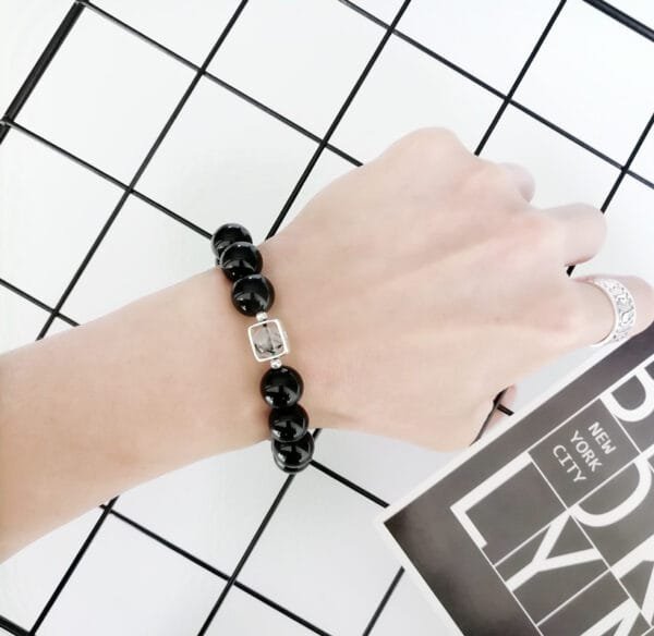 925 Obsidian Couple Bracelets