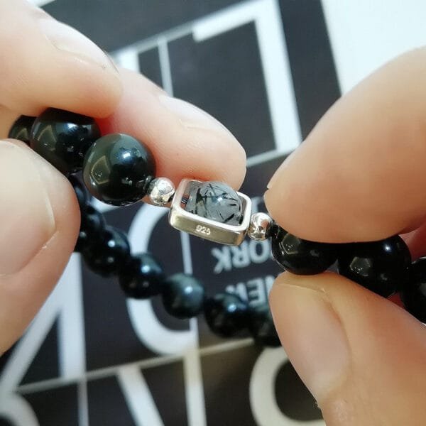 925 Silver Obsidian Couple Bracelets