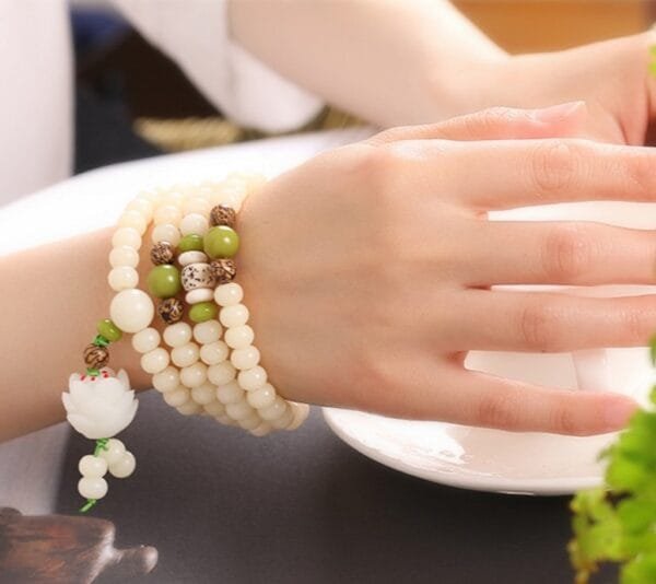White Mala Beads