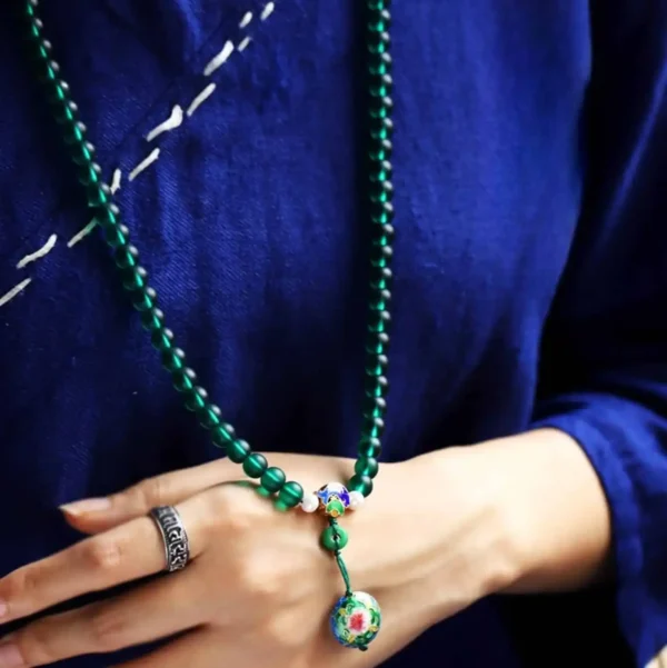 Nepal Liuli Glass Bead Necklace