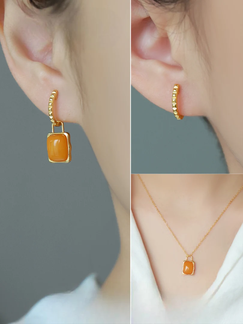Natural Amber Earrings